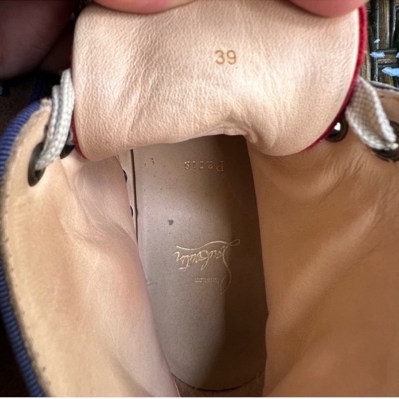 CHRISTIAN LOUBOUTIN men’s Crosta Barbara Square Lou Spikes Orlato Flat Sneakers - Picture 8 of 8